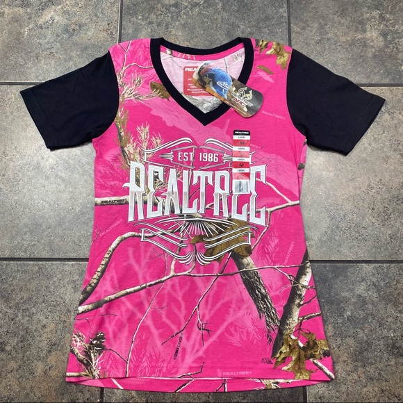 New Womens Realtree Ss Camo Tshirt Size 